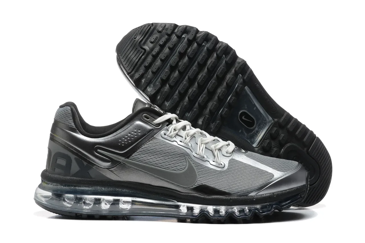 Nike Zapatillas Running Negro y Gris Full-Length Visible Air Cushioning Malla y Sintético 6