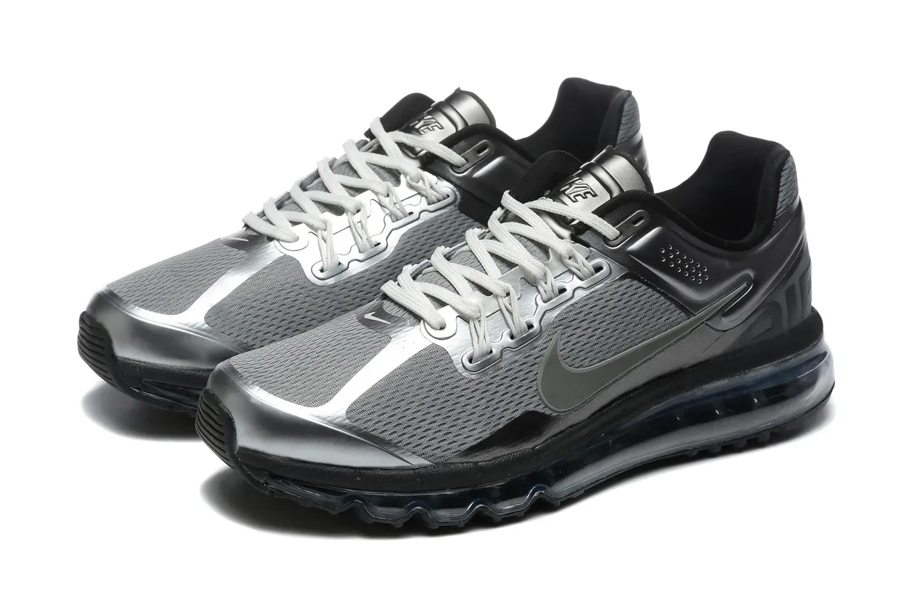 Nike Zapatillas Running Negro y Gris Full-Length Visible Air Cushioning Malla y Sintético 7