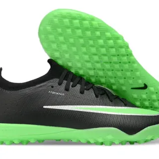 Nike 黑色绿色低帮袜套式上层Atomknit纺织草地足球鞋