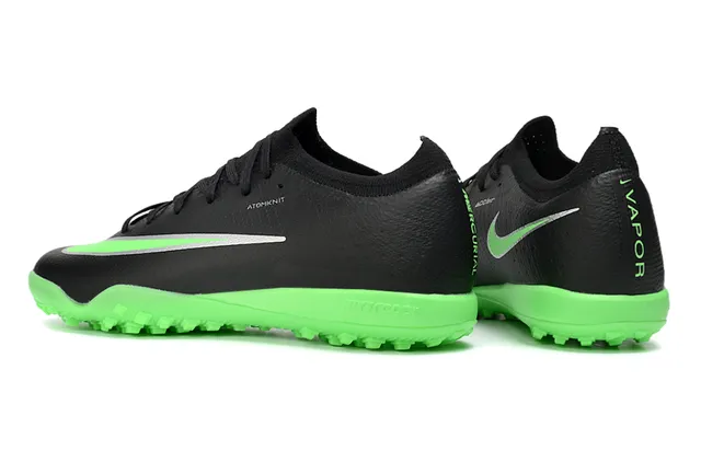 Nike Black Green Low-Cut Sock-Fit Upper Atomknit Textile Turf Soccer Shoes 4