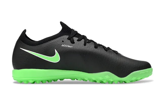 Nike Black Green Low-Cut Sock-Fit Upper Atomknit Textile Turf Soccer Shoes 5