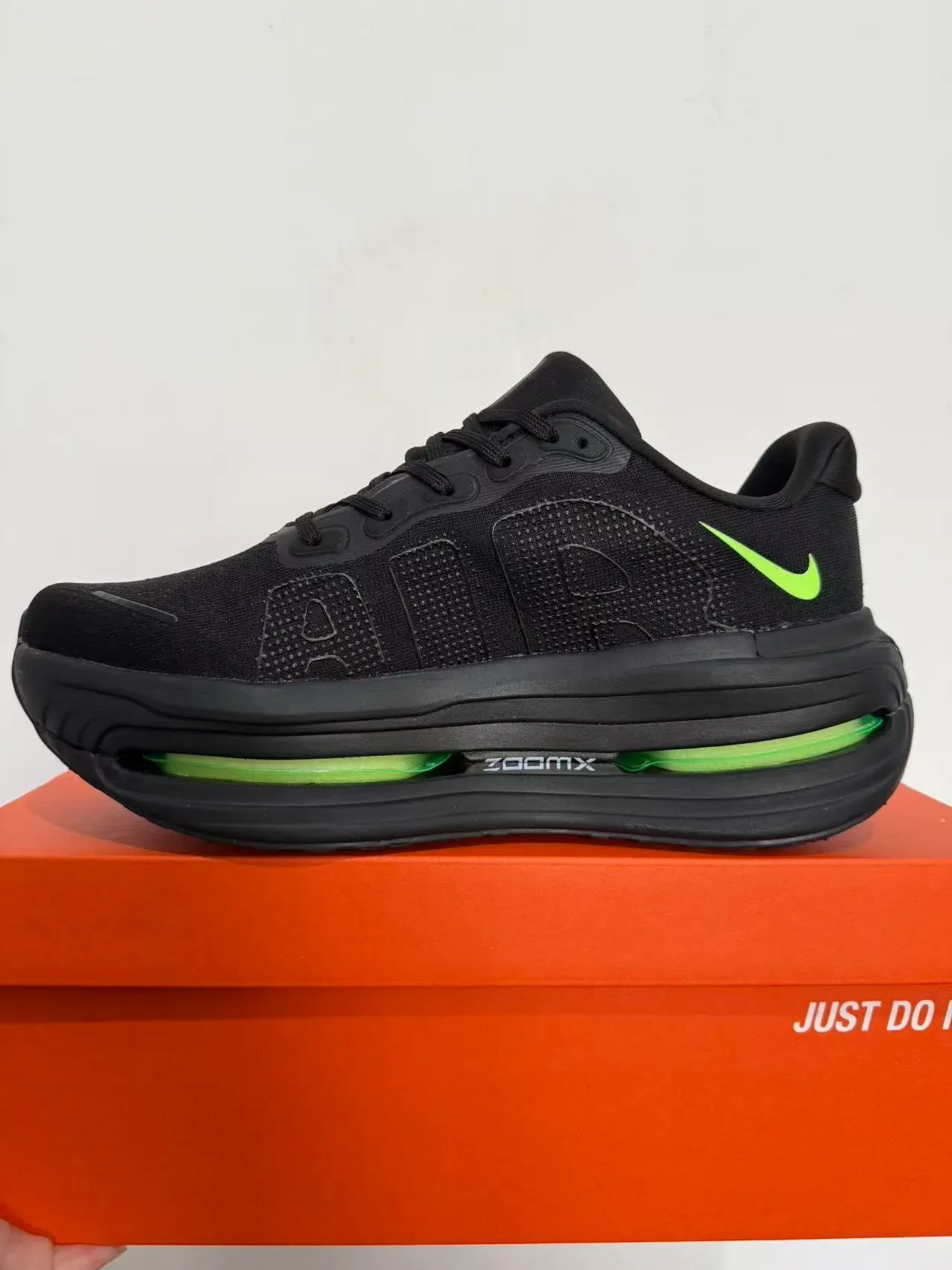 Nike Black Green Mesh Upper Visible Air Zoom Unit Running Shoes 5