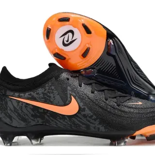 Nike Noir Orange Tricot Haut Collet Sock-Fit Terrain Ferme Chaussures de Football