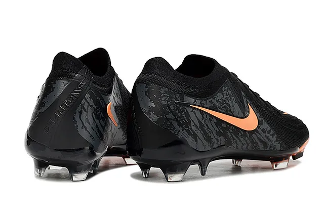 Nike Preto Laranja Tricô Superior Colar Sock-Fit Campo Firme Sapatos de Futebol 5