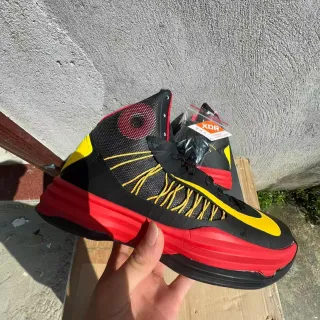 Nike Black Red High-Top Mesh-and-Synthetic Upper Basketball Shoes