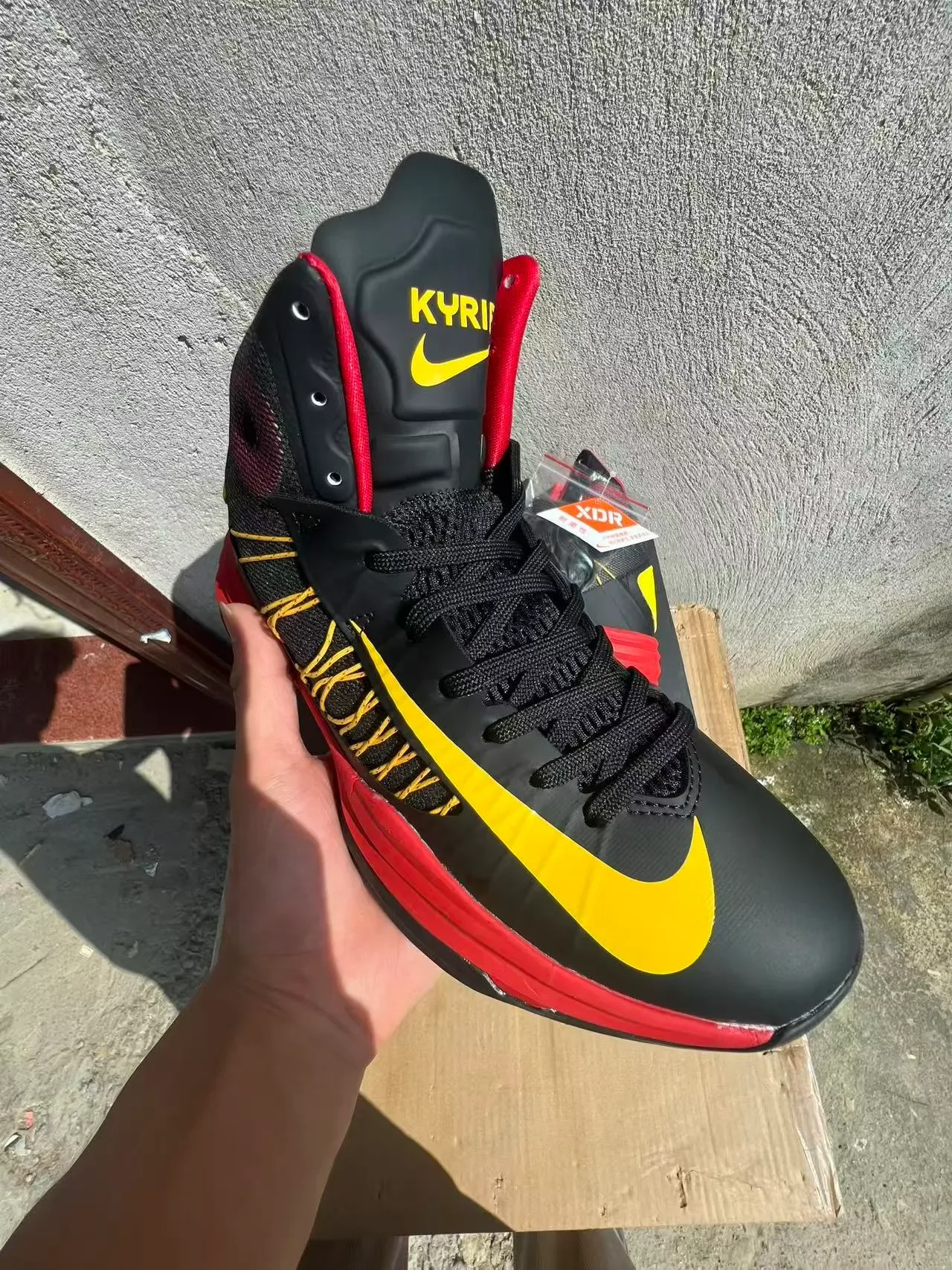 Nike Black Red High-Top Mesh-and-Synthetic Upper Basketball Shoes 2
