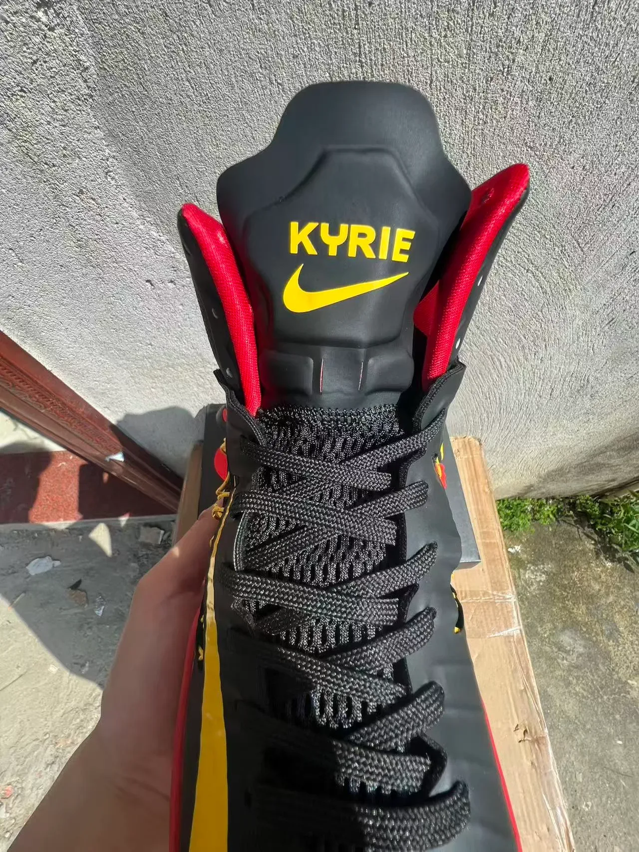Nike Black Red High-Top Mesh-and-Synthetic Upper Basketball Shoes 4