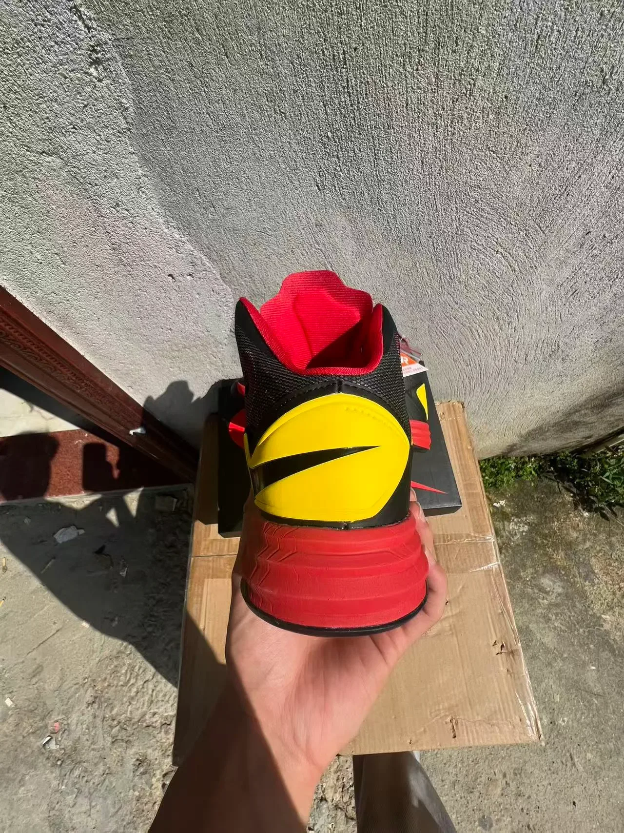 Nike Black Red High-Top Mesh-and-Synthetic Upper Basketball Shoes 8