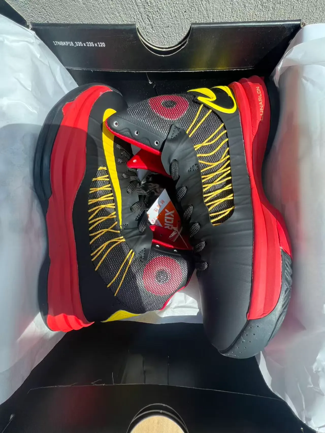 Nike Black Red High-Top Mesh-and-Synthetic Upper Basketball Shoes 9