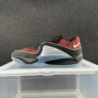 Nike काले लाल चांदी पैटर्न बुनाई हाई-टॉप बास्केटबॉल जूते