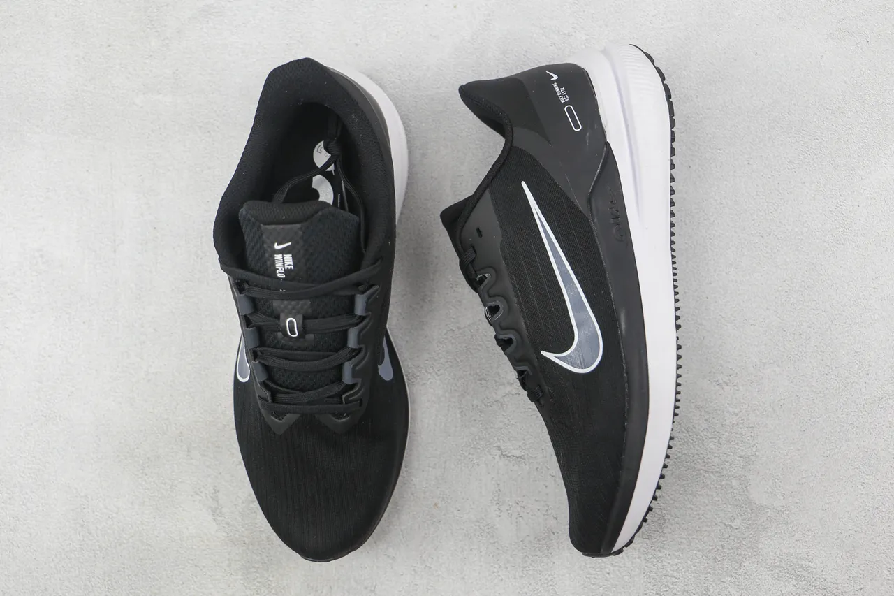 Nike Black White Engineered Mesh Upper Asymmetric Lacing System Running Shoes 3