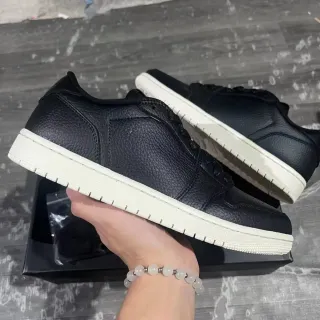 Nike Preto Branco Couro Pebbled Upper Cupsole Tênis Lifestyle