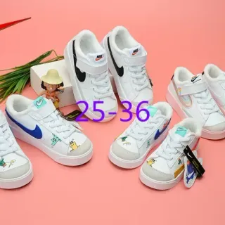 Nike Blazer Low أطفال أبيض متعدد الألوان طباعة كرتون أحذية رياضية أسلوب حياة