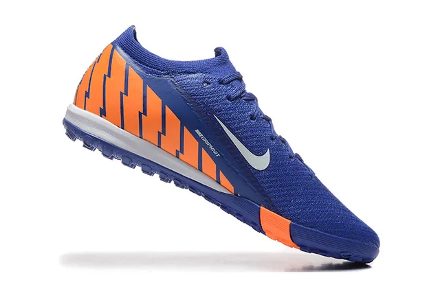 Nike Blue Orange Knit Upper Low-Cut Collar Turf Soccer Shoes 4