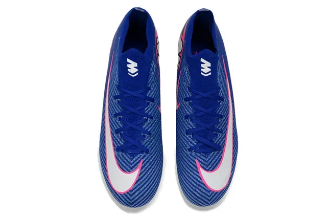 Nike أحذية كرة القدم ذات الجزء العلوي المحبوك الأزرق والوردي ياقة التوصيل الديناميكي الأرض الصلبة 2