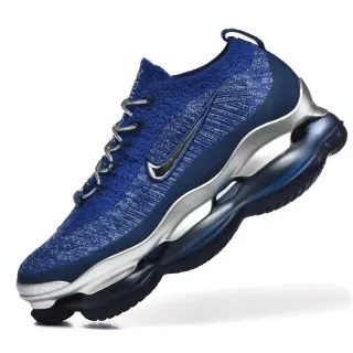 Nike Tênis Lifestyle Azul e Prata Upper de Malha Sculpted Metálico Midsole