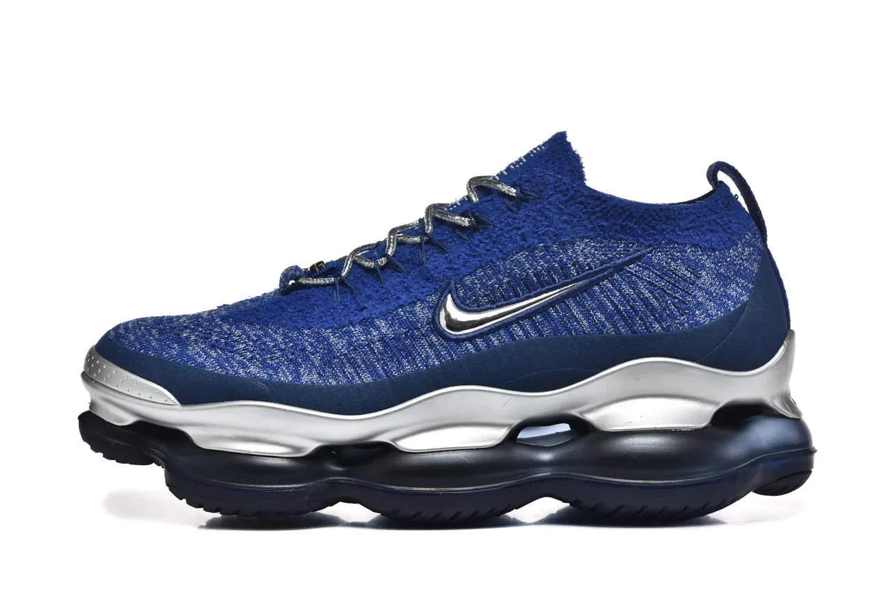 Nike Blue Silver Knit Upper Sculpted Metallic Midsole Lifestyle Sneakers 4