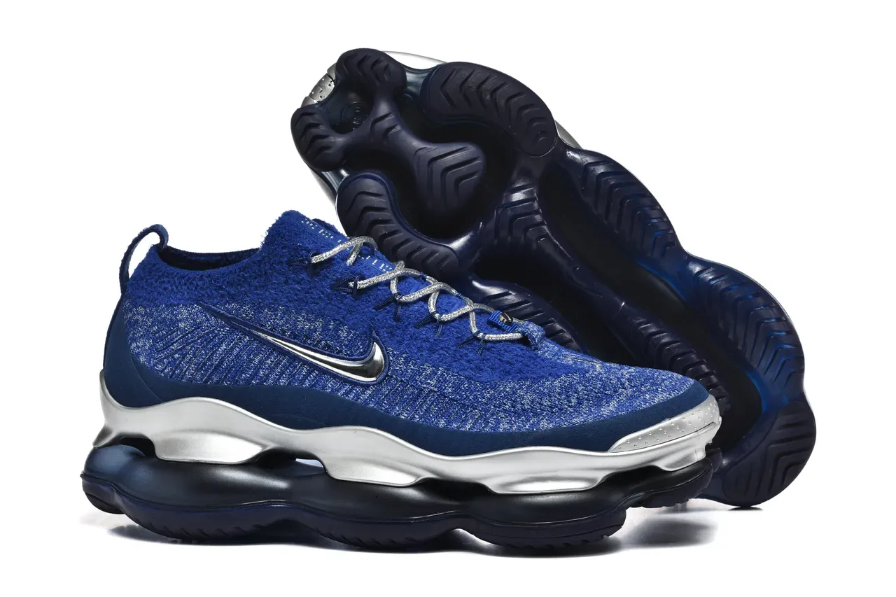 Nike Blue Silver Knit Upper Sculpted Metallic Midsole Lifestyle Sneakers 8