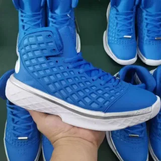 Nike Azul Blanco Alto Grid-Cage Superior Zapatos de Baloncesto