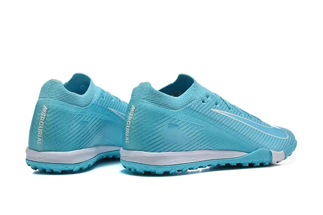 Nike Blue White Knit Upper Low-Cut Sock-Fit Collar Turf Soccer Shoes 5