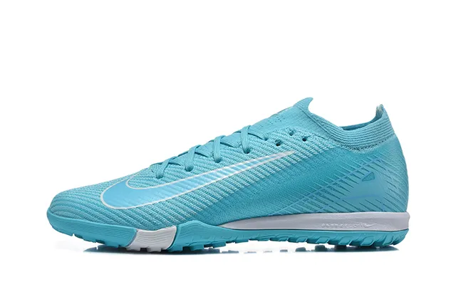 Nike Blue White Knit Upper Low-Cut Sock-Fit Collar Turf Soccer Shoes 10