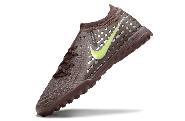 Nike marrón verde low-cut upper sintético-knit híbrido zapatos de fútbol turf 3