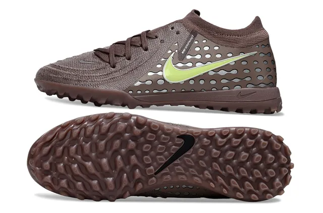 Nike marrón verde low-cut upper sintético-knit híbrido zapatos de fútbol turf 6