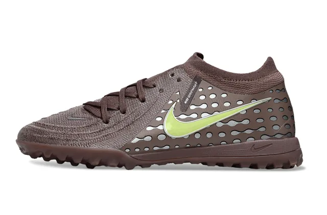 Nike marrón verde low-cut upper sintético-knit híbrido zapatos de fútbol turf 7