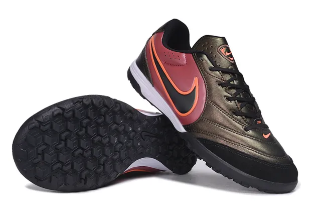 Nike Burgundy Orange Low-Cut Lace-Up Turf Soccer Shoes 3