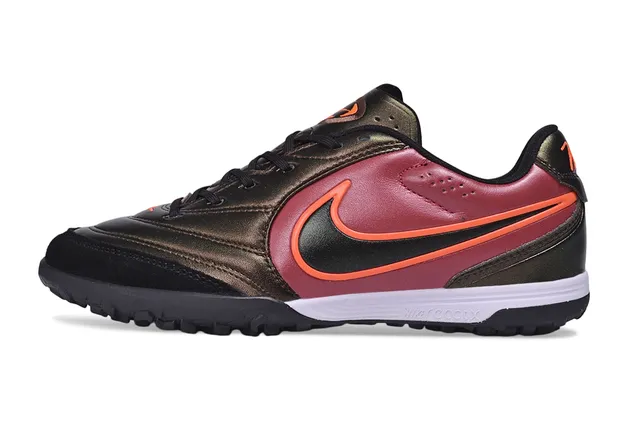 Nike Burgundy Orange Low-Cut Lace-Up Turf Soccer Shoes 5