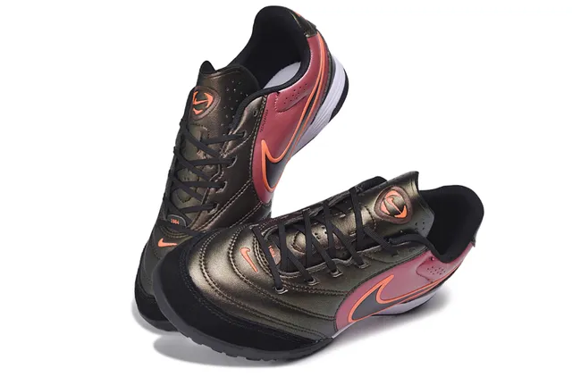 Nike Burgundy Orange Low-Cut Lace-Up Turf Soccer Shoes 6