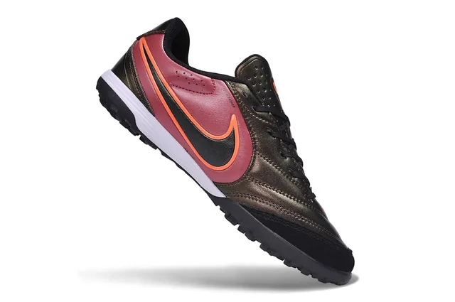 Nike Burgundy Orange Low-Cut Lace-Up Turf Soccer Shoes 7