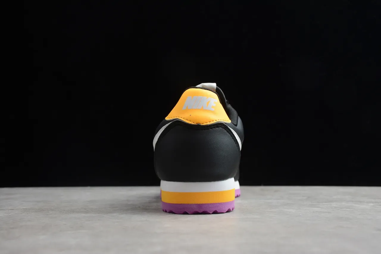 Nike Cortez Noir Blanc Jaune Violet Chaussures Lifestyle 7