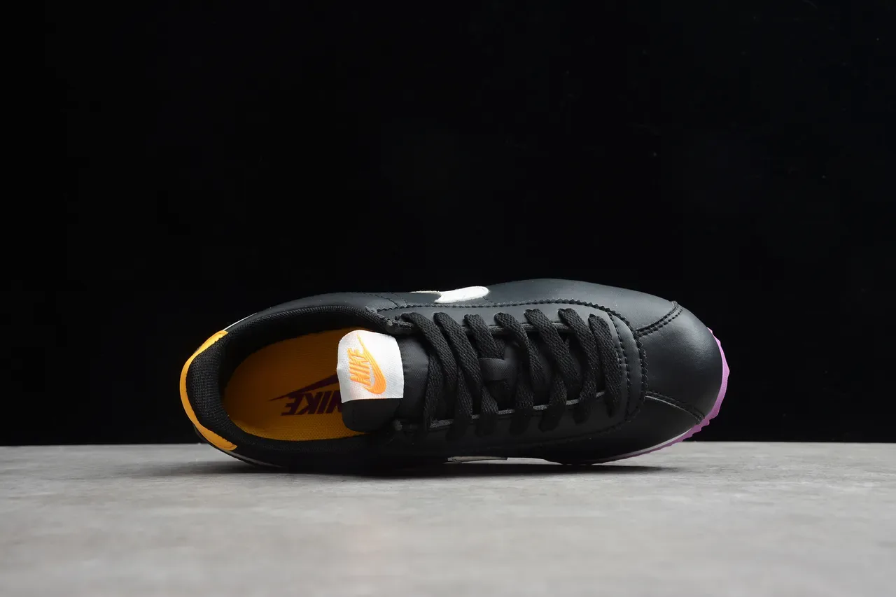 Nike Cortez Noir Blanc Jaune Violet Chaussures Lifestyle 9