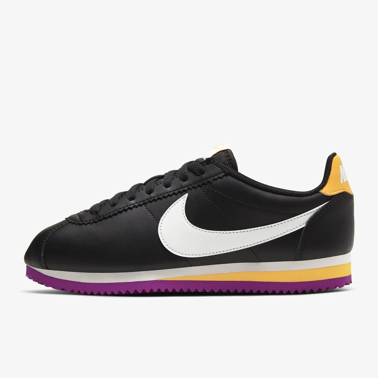 Nike Cortez Noir Blanc Jaune Violet Chaussures Lifestyle 18
