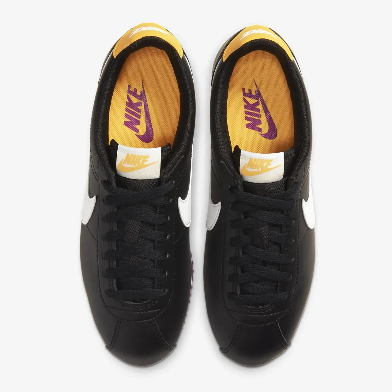 Nike Cortez Noir Blanc Jaune Violet Chaussures Lifestyle 20