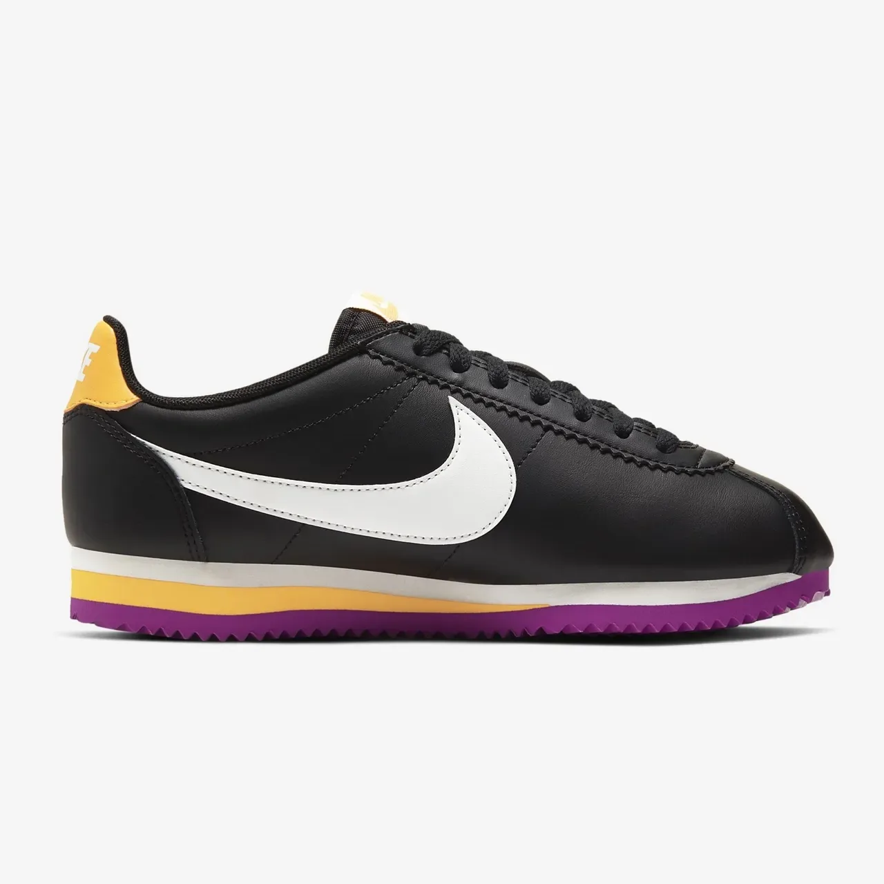 Nike Cortez Noir Blanc Jaune Violet Chaussures Lifestyle 21