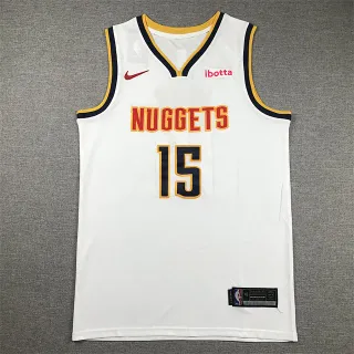 Nike Denver Nuggets Nikola Jokić #15 सफेद नेवी बिना आस्तीन जाली जर्सी