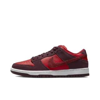 Nike Dunk Low बर्गंडी लाल सुड लेद स्केटबोर्ड जूते