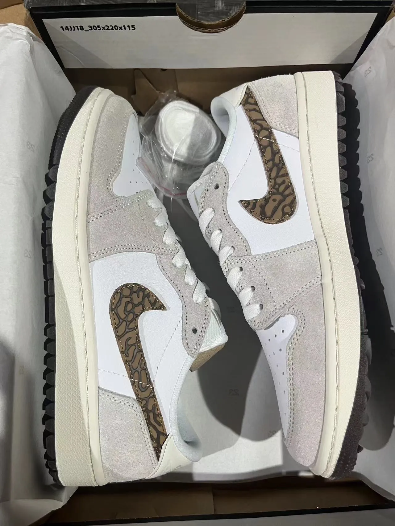 Nike Dunk Low Elephant Print White Gray Lifestyle Sneakers 9