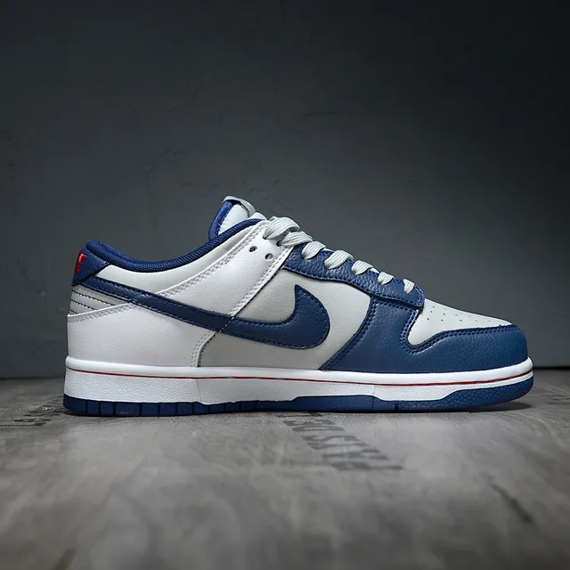 Nike Dunk Low Gray White Navy Lifestyle Sneakers 6