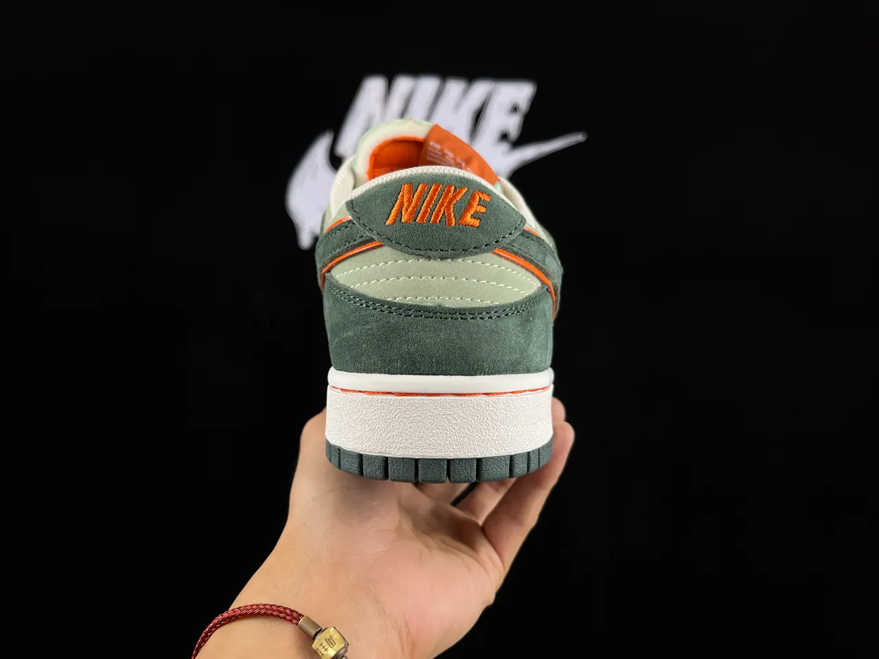 Nike Dunk Low Olive Green and Orange Suede Skateboard Shoes 6