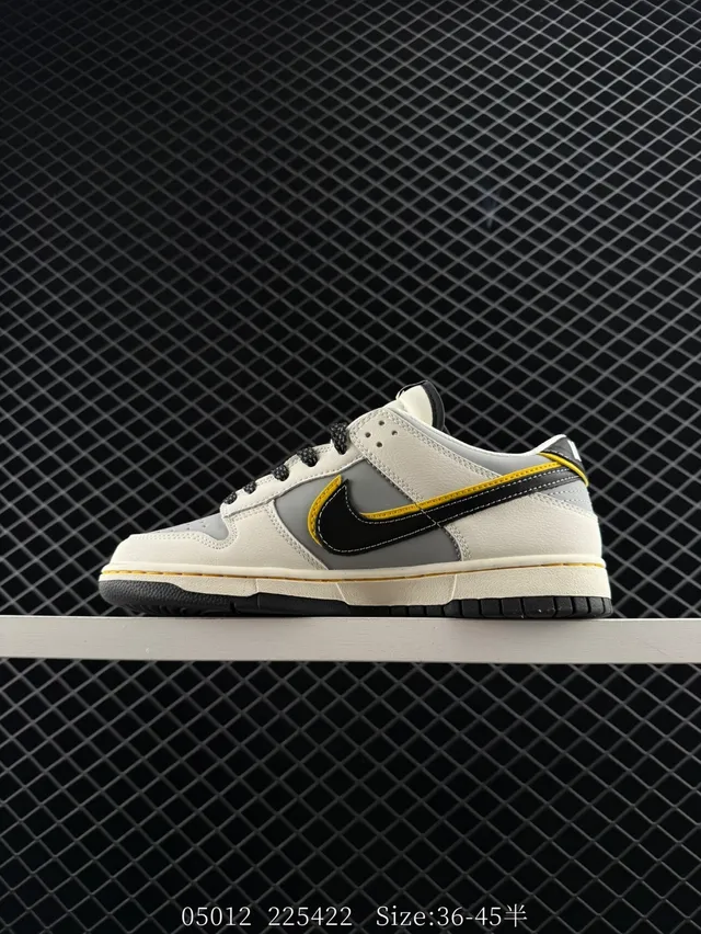 Nike Dunk Low Xiaomi Collaboration Light Gray Black Yellow Skateboard Shoes 7