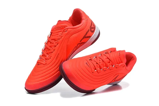 Nike Futsal Orange Borgoña Basse à Partie Supérieure Motif d'Onde Chaussures de Futsal Indoor 2