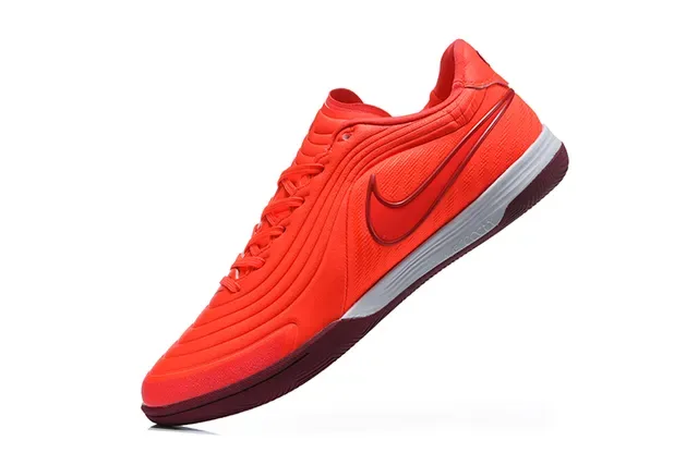 Nike Futsal Orange Borgoña Basse à Partie Supérieure Motif d'Onde Chaussures de Futsal Indoor 4