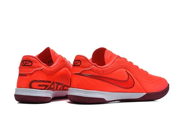 Nike Futsal Orange Borgoña Basse à Partie Supérieure Motif d'Onde Chaussures de Futsal Indoor 5