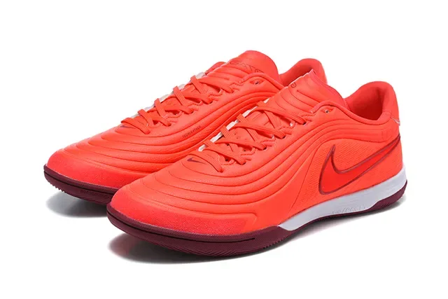 Nike Futsal Orange Borgoña Basse à Partie Supérieure Motif d'Onde Chaussures de Futsal Indoor 8