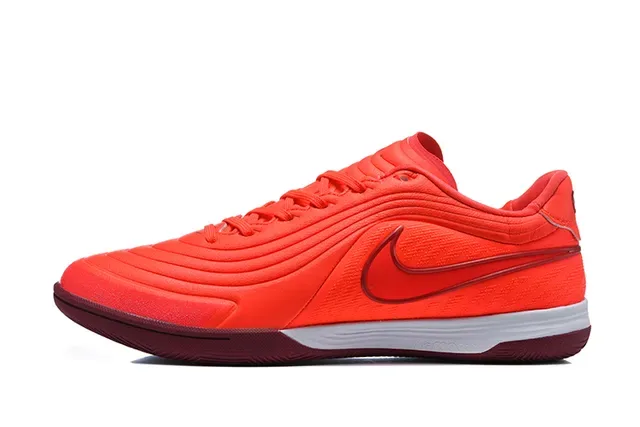 Nike Futsal Orange Borgoña Basse à Partie Supérieure Motif d'Onde Chaussures de Futsal Indoor 10