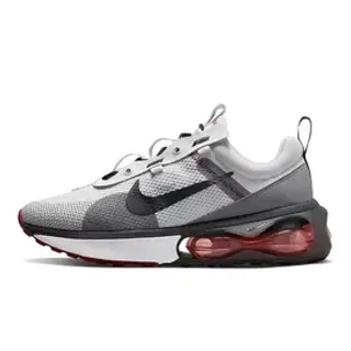 Nike Cinza Vermelho Malha Superior Visível Air Cushioning Unit Tênis Lifestyle