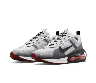 Nike Gray Red Mesh Upper Visible Air Cushioning Unit Lifestyle Sneakers 2